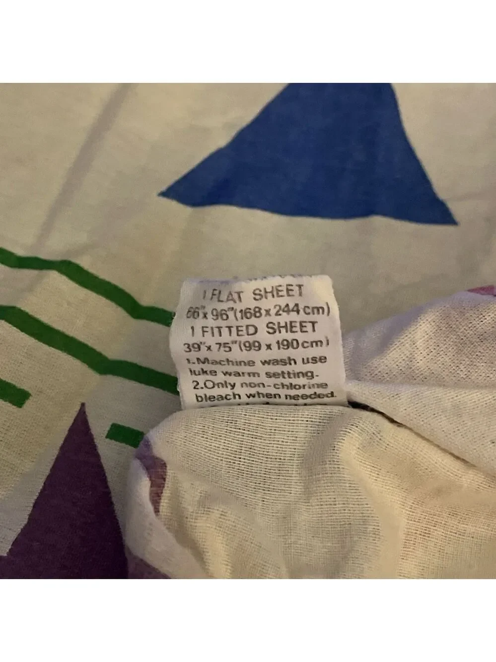 Colors & Shapes Fitted Twin Sheet Vintage Franco Primary Colors